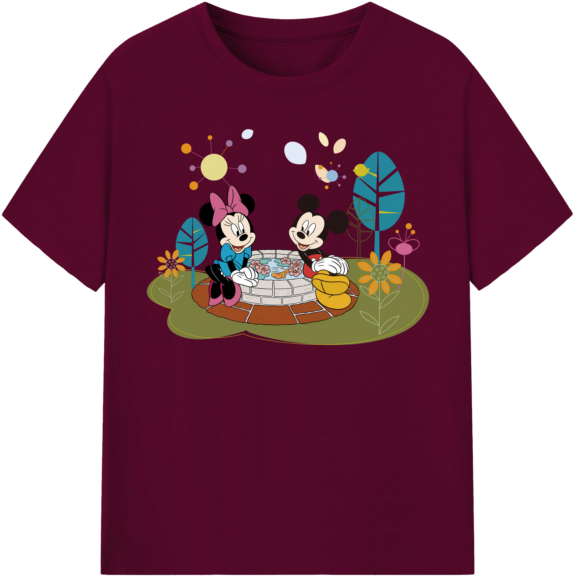 （画像用） ミッキーマウス Mickey Mouse レディースカジュアルプリントTシャツ（綿100％）